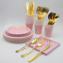 10 assiettes unies ctn arg/or/rose gold  17cm