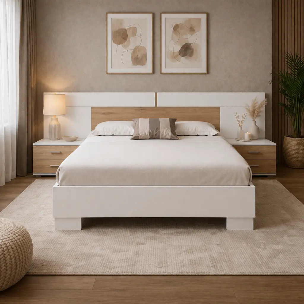 LIT ZYTA 160X200  ZY2  AVEC 2 CHEVETS ET SOMMIER