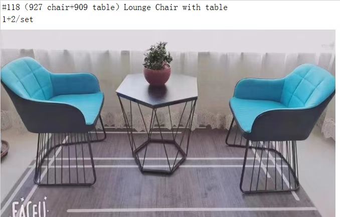 Table 909 avec 2 fauteuil  927  1+2 REF  1174  118
