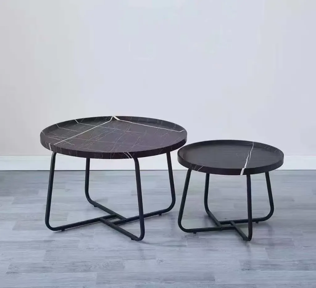 TABLE BASSE /2 CIGOGNE 500X500X380   700X700X430 M03 NOIR