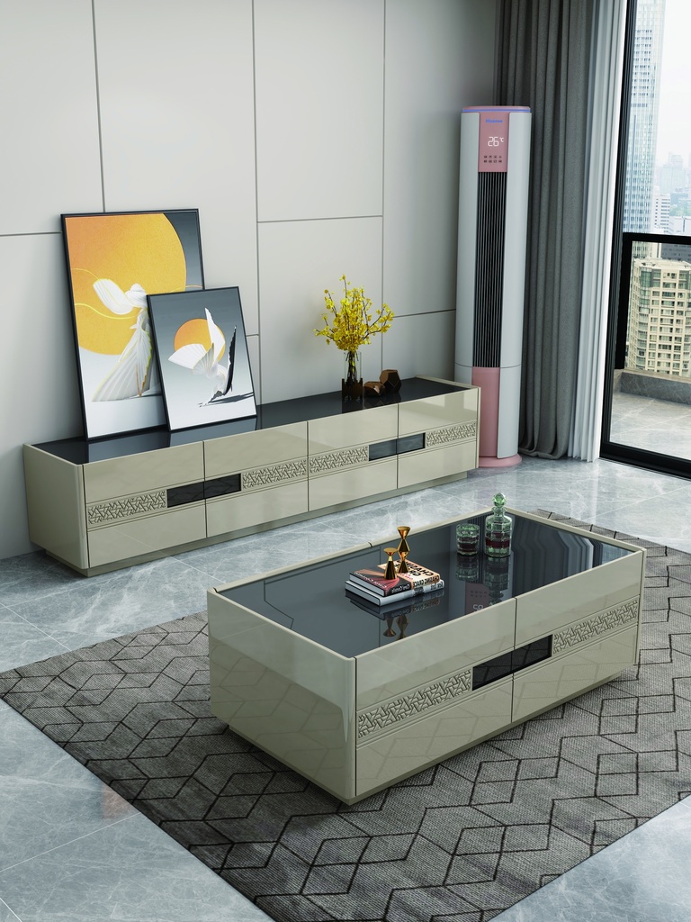 TABLE TV  2000CMX400CMX410CM  92494 BEIGE DORE  