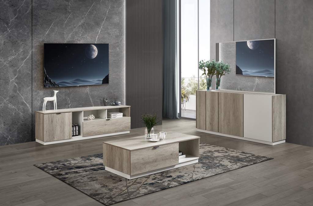 TABLE TV DZ38 GRIS BOIS M58/M40