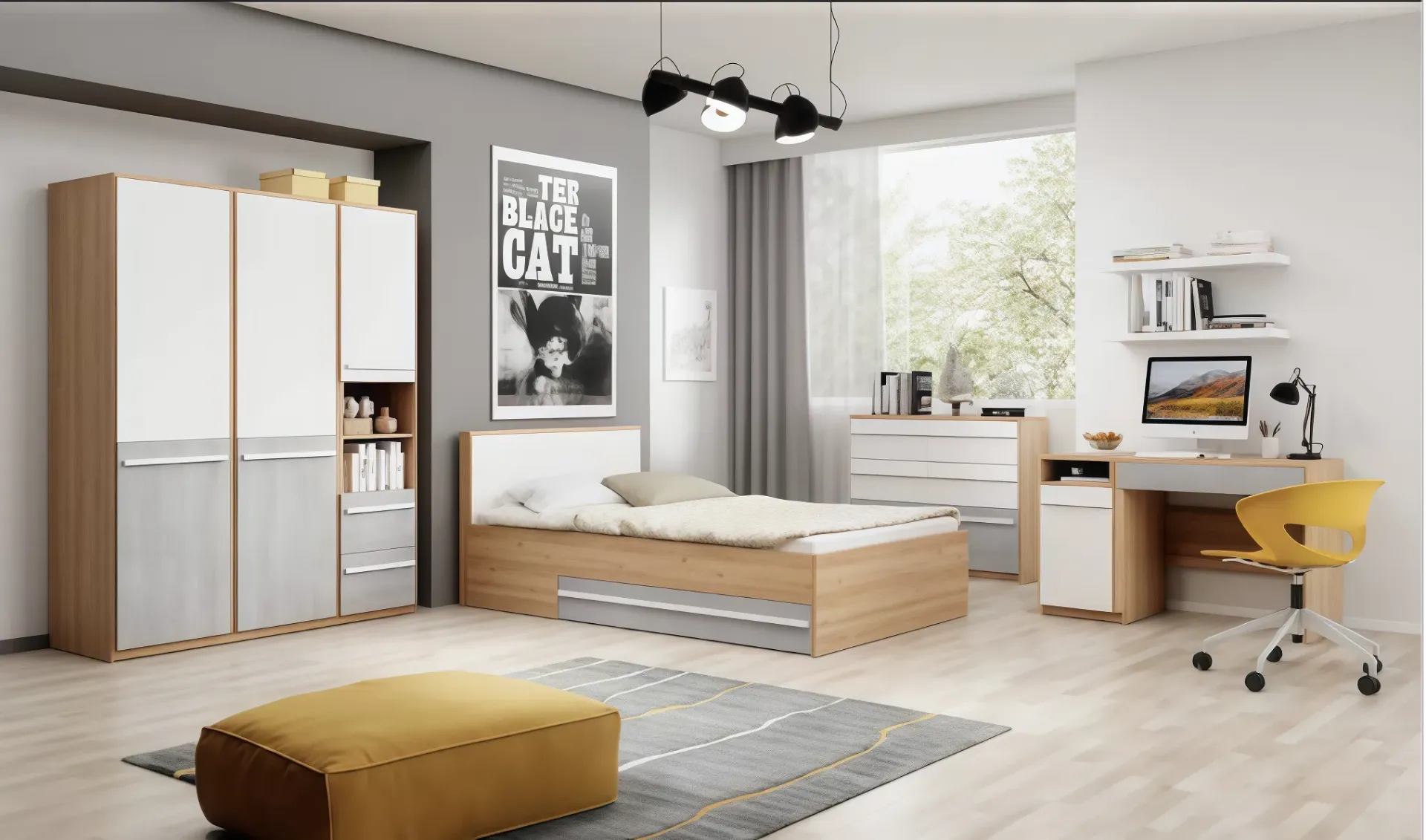 BUREAU 1200X600X750 UL25BE0201  POUR CHAMBRE A COUCHER