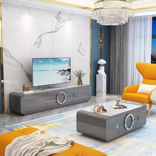 TABLE TV  2000CMX400CMX410CM  92755 GRIS ARGENT 