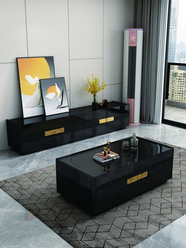 TABLE TV  2000CMX400CMX410CM  92499 NOIR DORE  