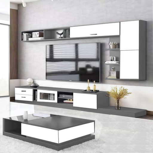 TABLE TV 2400X400X420 +MEUBLE MURALE ID7